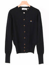 Bea Logo Cardigan Black - VIVIENNE WESTWOOD - BALAAN 2