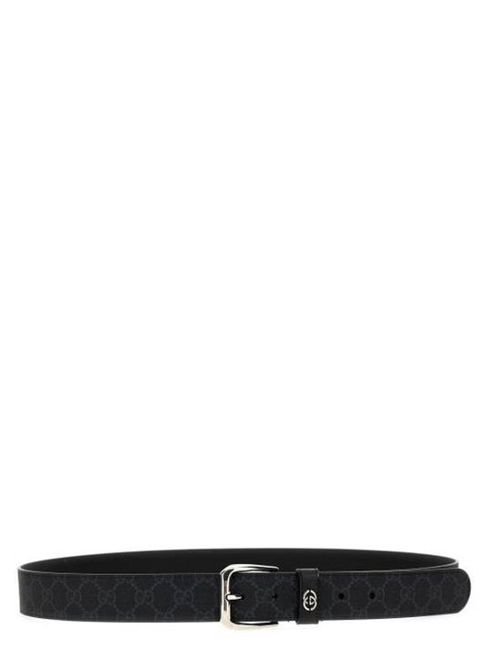 Men's Interlocking G Detail Belt Black - GUCCI - BALAAN 2