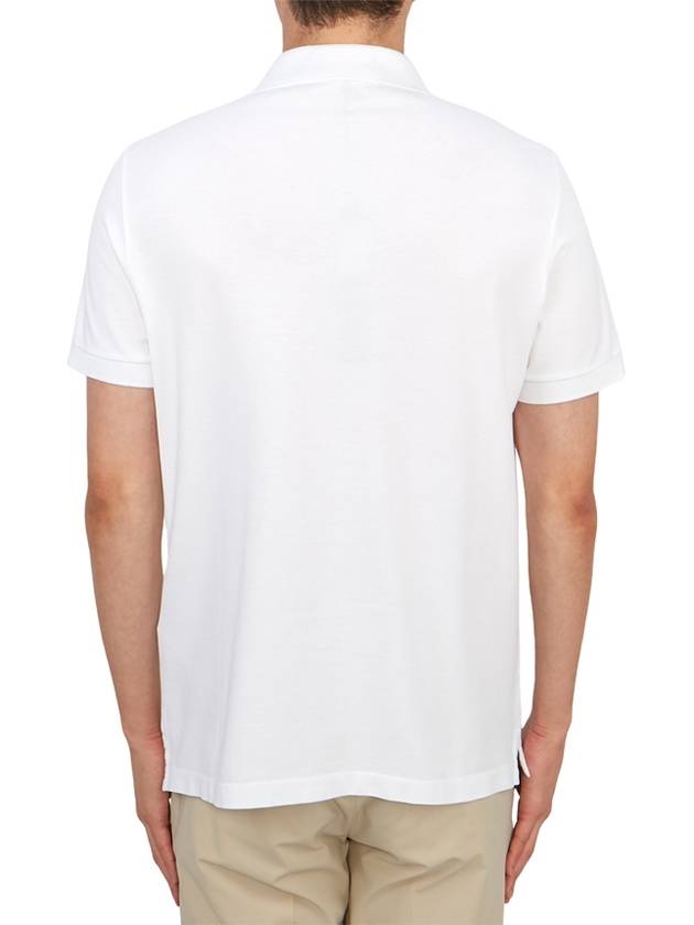 Pique Stretch Cotton Short Sleeve Polo Shirt White - STONE ISLAND - BALAAN 4