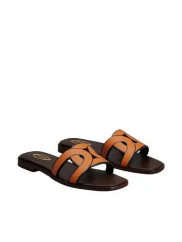 Women's Chain Flat Slippers Orange - TOD'S - BALAAN 2