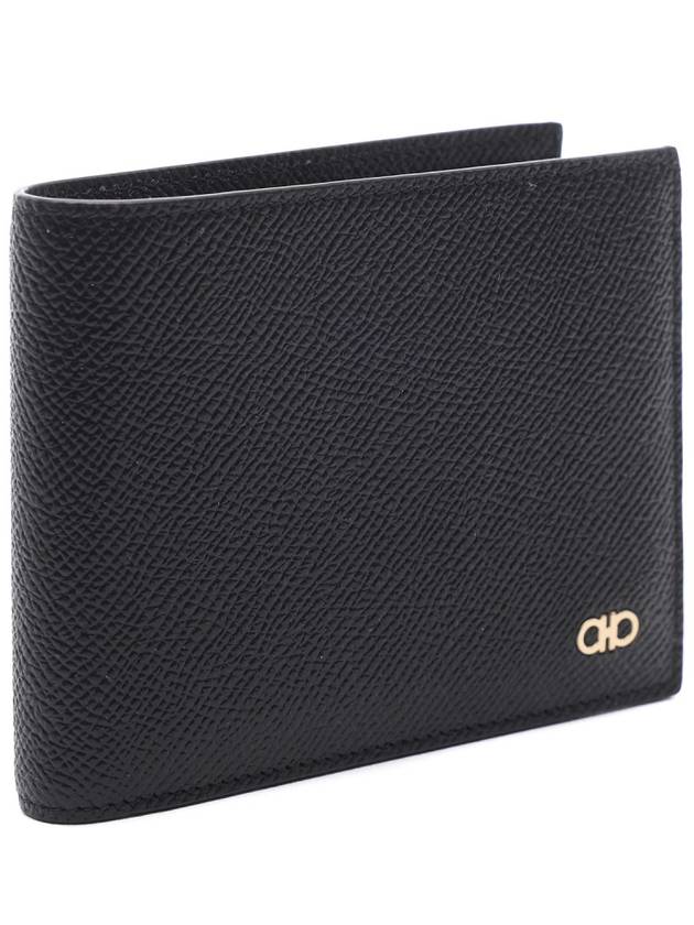 Gancini Bifold Half Wallet Black - SALVATORE FERRAGAMO - BALAAN 4