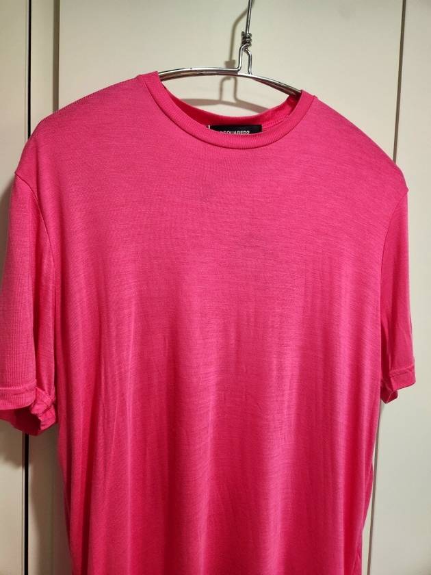 hot pink knit sleeve T shirt - DSQUARED2 - BALAAN 5