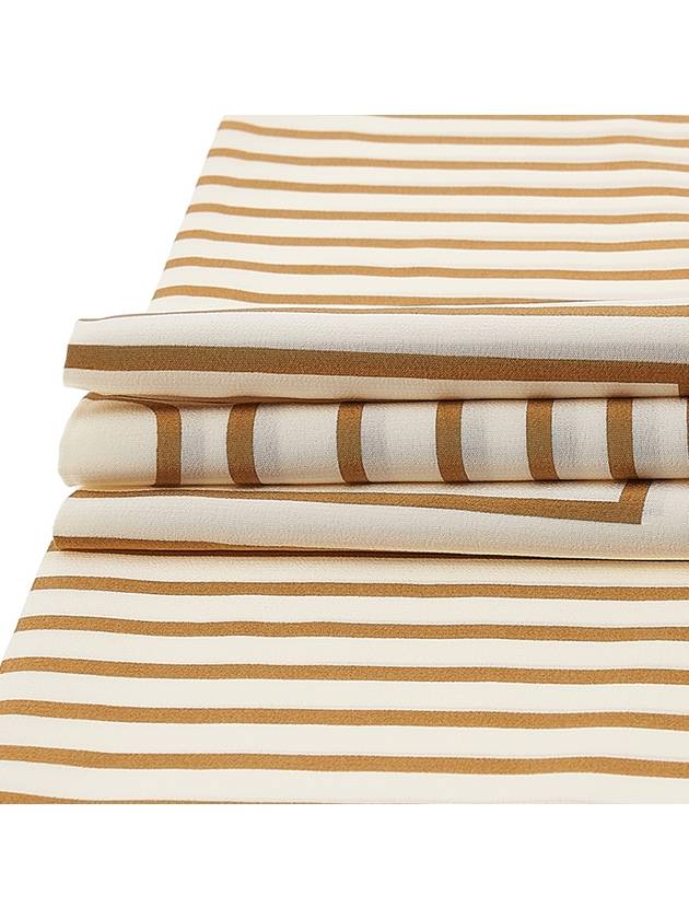 Signature Monogram Striped Silk Scarf Peanut Butter Light Sand - TOTEME - BALAAN 4