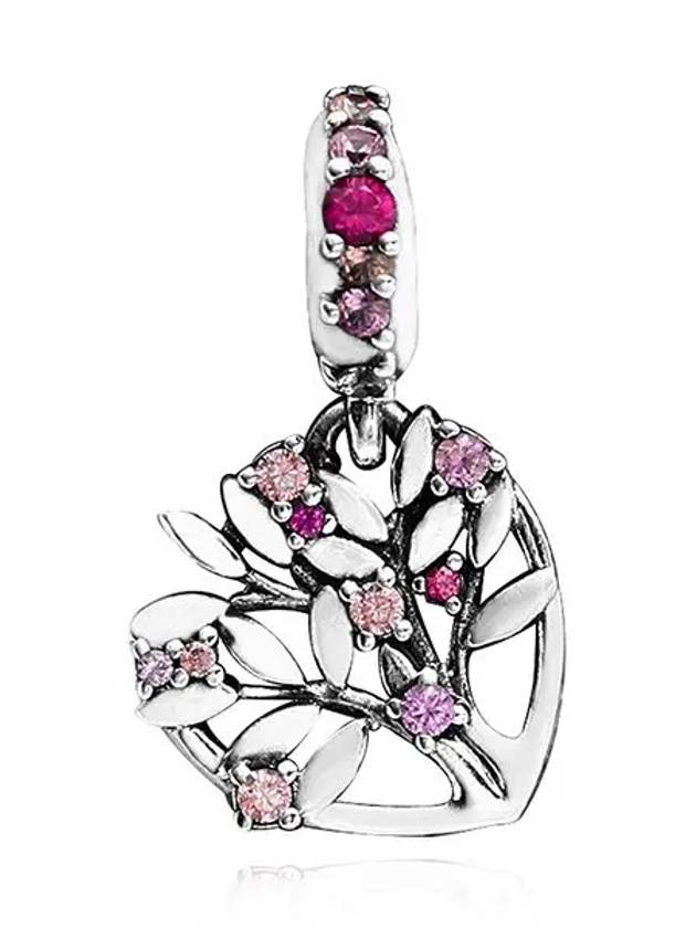 Heart Family Tree Dangle Bracelet Charm Silver Pink - PANDORA - BALAAN 2