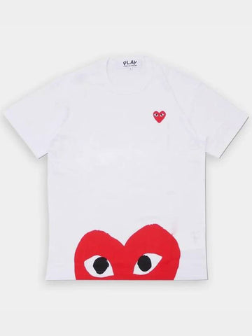 Men s Red Wappen White Half Heart AX T034 051 1 - COMME DES GARCONS - BALAAN 1