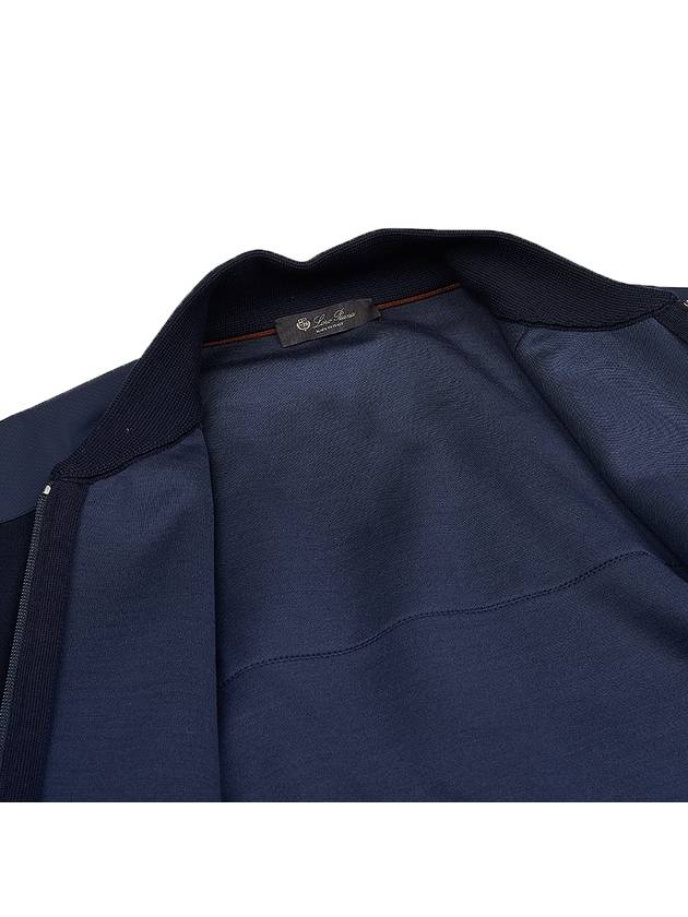 Horizon Silk Virgin Wool Bomber Jacket Navy - LORO PIANA - BALAAN 9