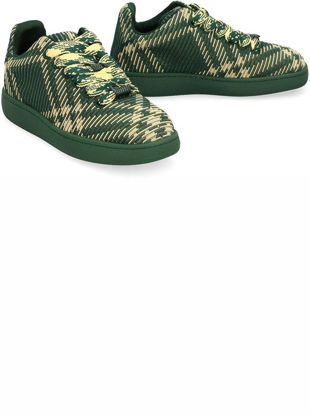 Check Square Toe Low Top Sneakers Green - BURBERRY - BALAAN 4