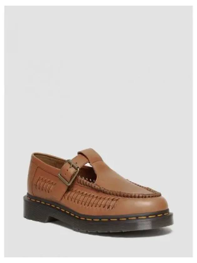 Adrian T-Bar Woven Leather Loafers British Tan - DR. MARTENS - BALAAN 2