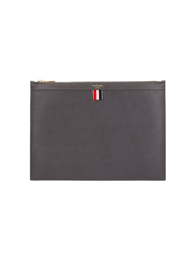 Medium Document Holder Clutch Bag Dark Grey - THOM BROWNE - BALAAN 2