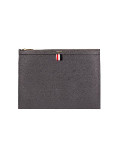 Medium Document Holder Clutch Bag Dark Grey - THOM BROWNE - BALAAN 2