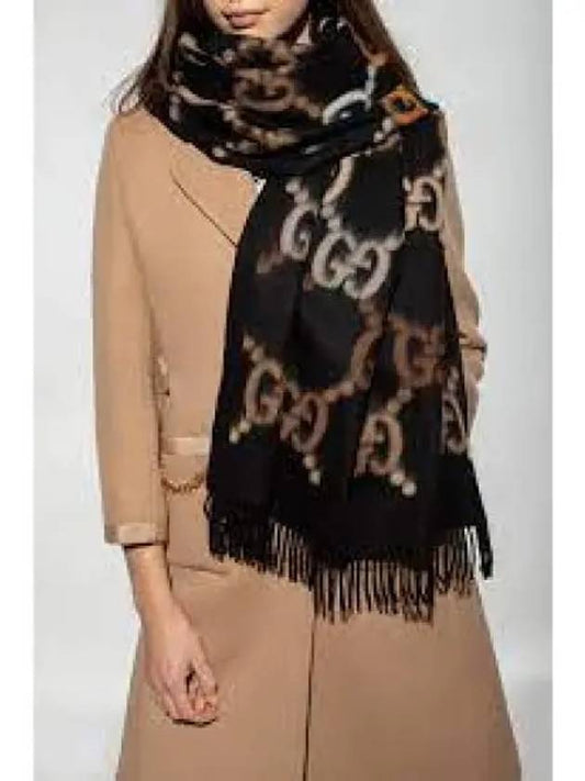 GG Wool Scarf Black - GUCCI - BALAAN 2