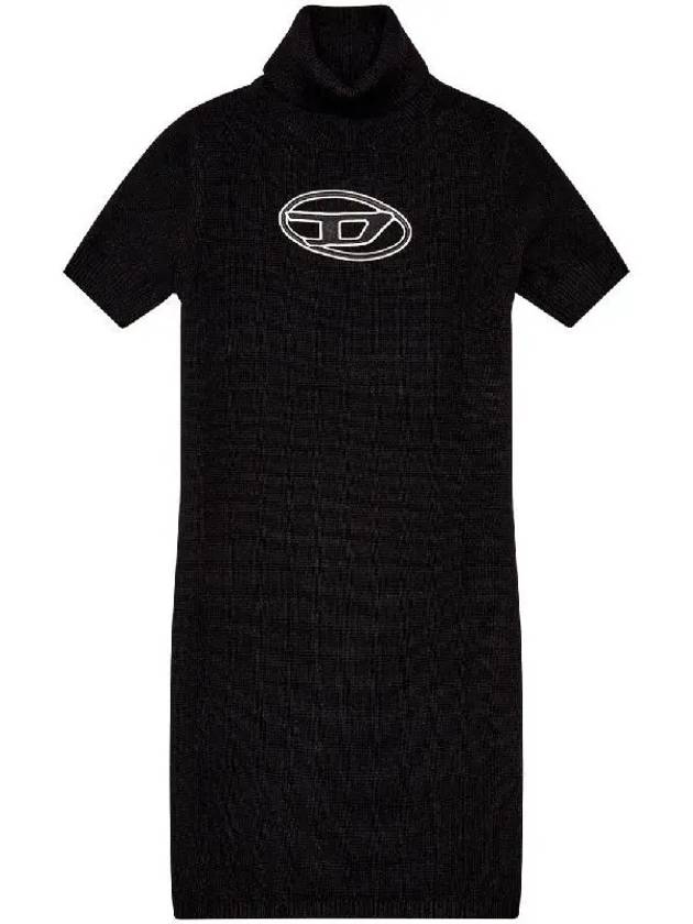 Women's M Agarette Logo Cut Out High Neck Short Dress Black - DIESEL - BALAAN 2