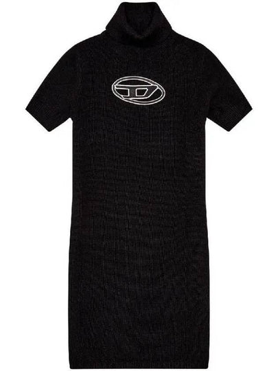 Women's M Agarette Logo Cut Out High Neck Short Dress Black - DIESEL - BALAAN 2