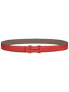 H Email Buckle Reversible Leather Belt Red - HERMES - BALAAN 1