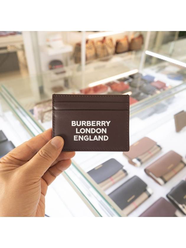 Logo Leather Card Wallet Burgundy - BURBERRY - BALAAN 4