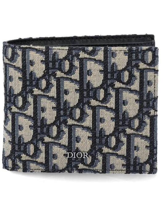 Oblique Jacquard Coin Halfwallet Beige - DIOR - BALAAN.