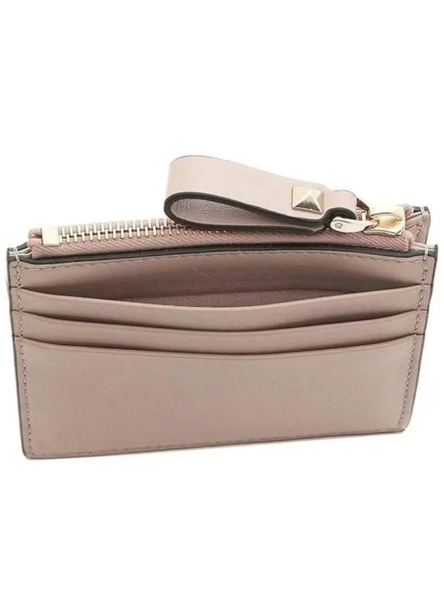 Women's Rockstud Coin Card Wallet Pink - VALENTINO - BALAAN 4