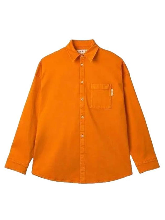 Logo Pocket Denim Long Sleeve Shirt Carrot - MARNI - BALAAN 1