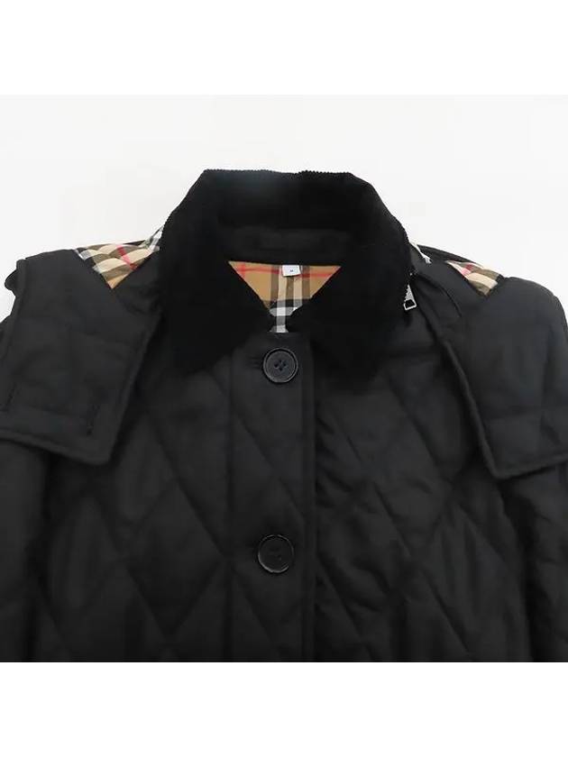 8057169 Dereham Women s Quilted Long Jacket Black M Size - BURBERRY - BALAAN 3