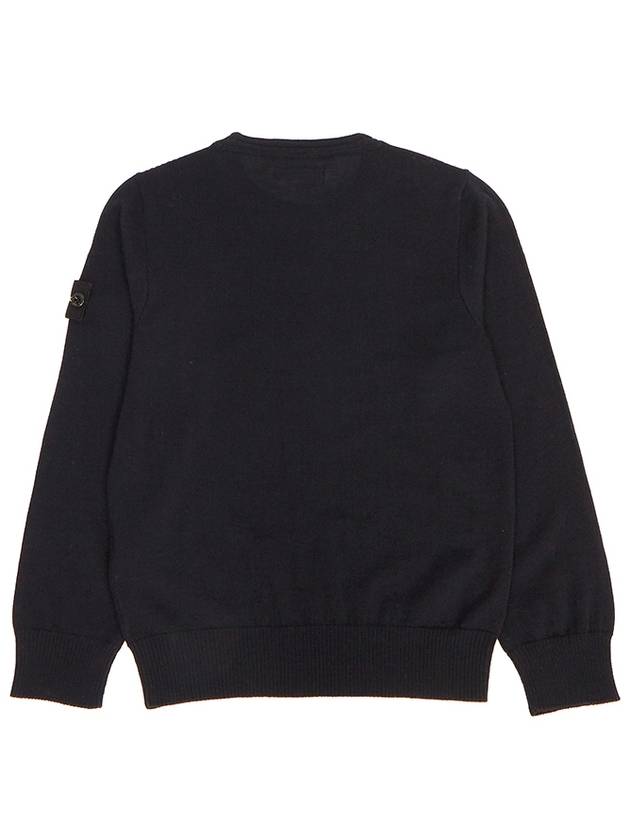 Kids Wappen Patch Virgin Wool Knit Top Navy - STONE ISLAND - BALAAN 3