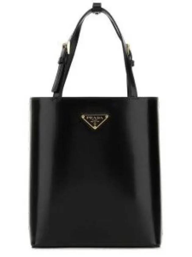 Brushed Leather Tote Bag Nero - PRADA - BALAAN 2