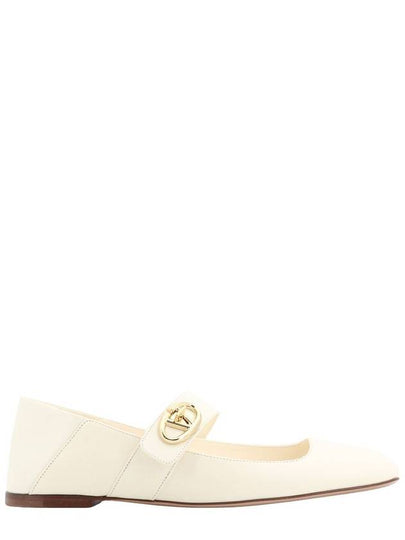 V Logo Rocker Mary Jane Ballerina White - VALENTINO - BALAAN 2