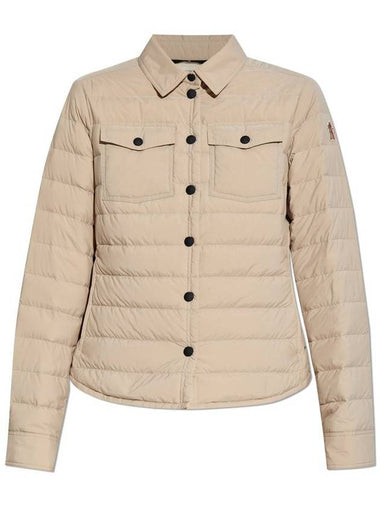 Rozes Packable Down Shirt Jacket Light Beige - MONCLER - BALAAN 1