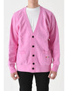 Rainbow Logo Embroidered Cardigan Pink - MSGM - BALAAN 2