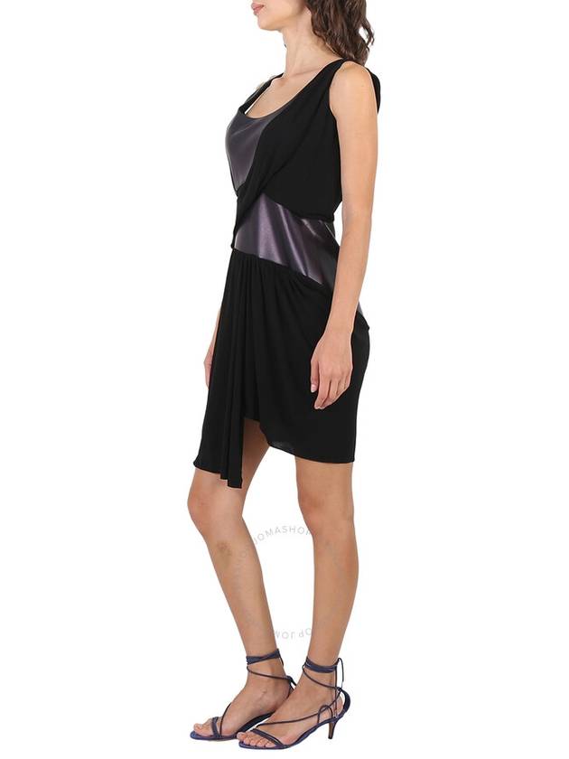 Atlein Ladies Mixed Jersey Draped Dress, Brand Size 38 (US Size 4) - ATLEIN - BALAAN 3