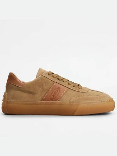 Embossing Logo Suede Low Top Sneakers Brown - TOD'S - BALAAN 2