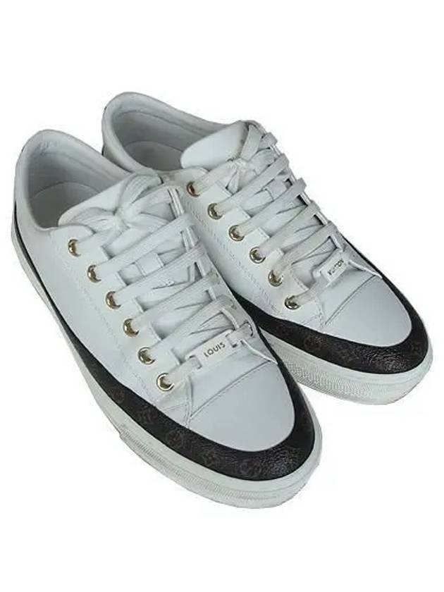 Monogram Canvas White Leather Stella Sneakers No 240 - LOUIS VUITTON - BALAAN 1