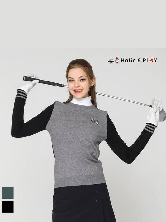 Women s character embroidery point turtleneck sweater HD3WSW003 - HOLIC&PLAY - BALAAN 2