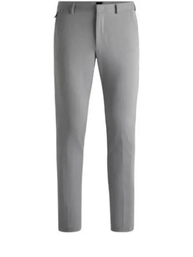 Slim Fit Stretch Cotton Blend Slacks Grey - HUGO BOSS - BALAAN 2