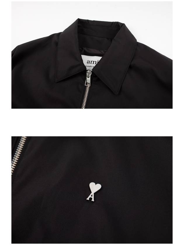 De Coeur Logo Zip-up Jacket Night Black - AMI - BALAAN 8