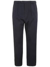 Interlocking G Patch Detail Cotton Straight Pants Blue - GUCCI - BALAAN 1