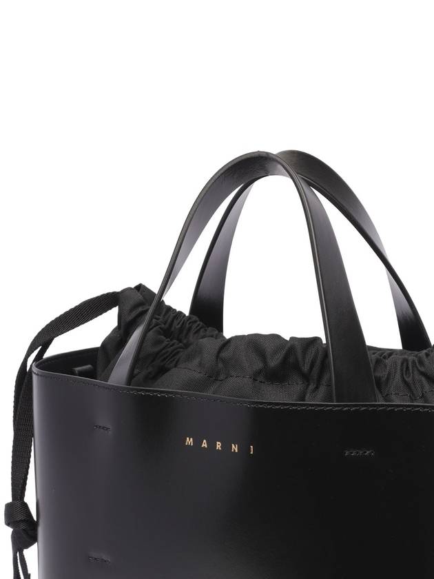 Museo Small Leather Tote Bag Black - MARNI - BALAAN 8