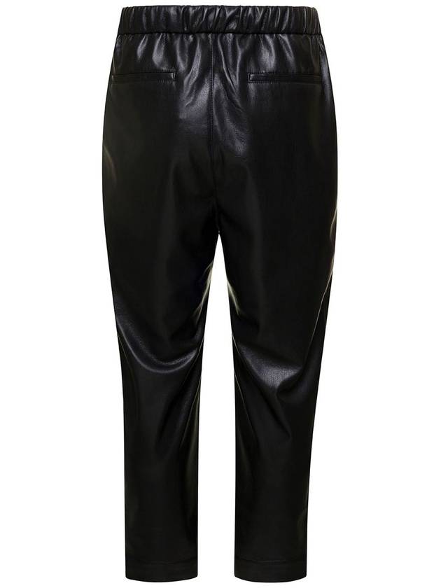 'Jain' Black Pants With Drawstring In Faux Leather Man - NANUSHKA - BALAAN 2