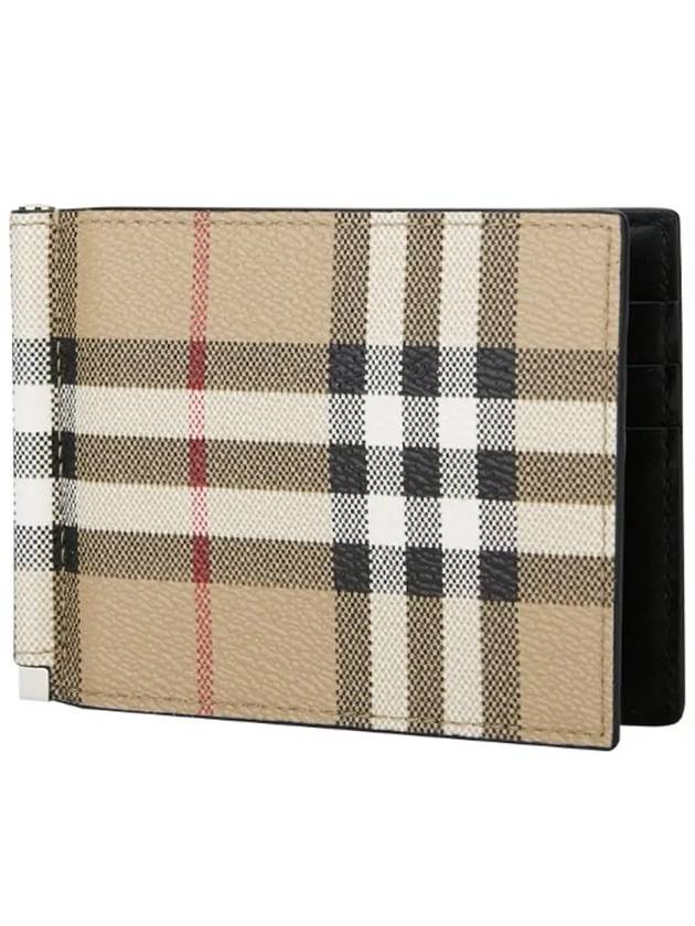 Men's Money Clip Vintage Check Money Clip Half Wallet Beige - BURBERRY - BALAAN 3