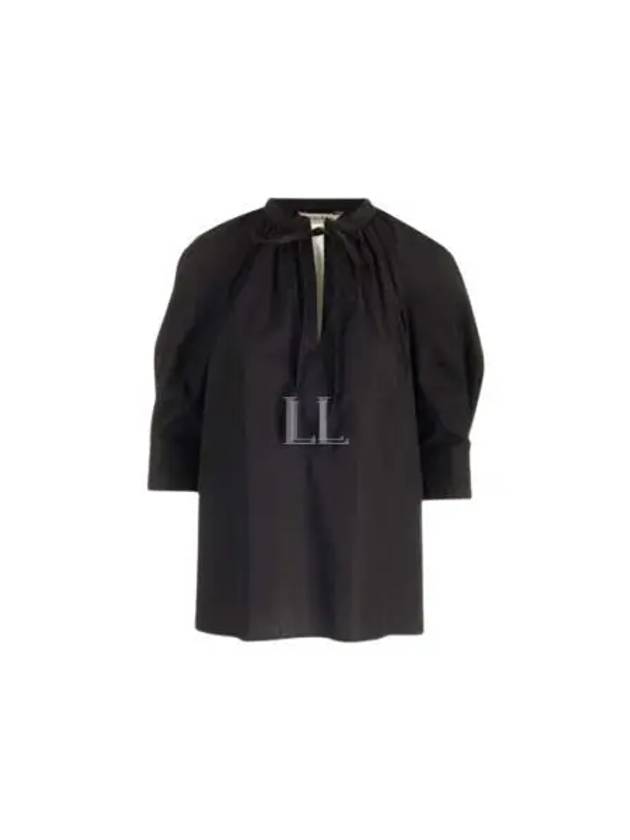 Carpi Puff Sleeve Cotton Blouse Black - MAX MARA - BALAAN 2