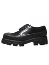 Chunky Brushed Lace-Up Leather Derby Black - PRADA - BALAAN 2