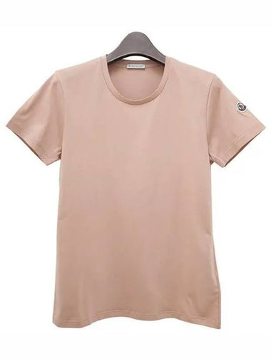 Women s Logo Patch Short Sleeve Tee Light Pink 8C73200 V8058 51J 1154472 - MONCLER - BALAAN 1