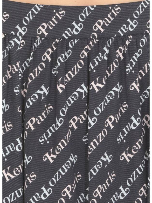 All Logo Print A Line Skirt Navy - KENZO - BALAAN 6