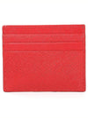 Metal Logo Saffiano Card Wallet Red - PRADA - BALAAN 6