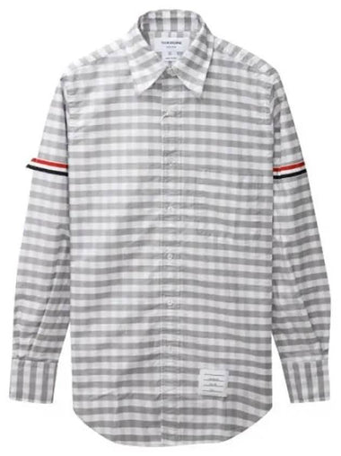 RWB arm banding gingham check oxford shirt - THOM BROWNE - BALAAN 1