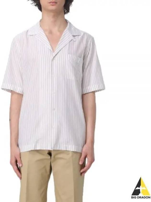 LARDINI 24 EQKLOPEQC1799 100BE Striped Cotton Short Sleeve Shirt - RVR LARDINI - BALAAN 1