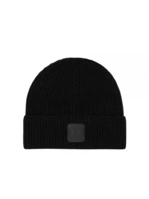 Extra Fine Merino Wool Logo Beanie Black - CP COMPANY - BALAAN 2