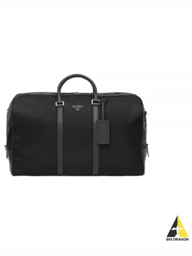 Logo Re-Nylon Leather Luggage Bag Black - PRADA - BALAAN 2
