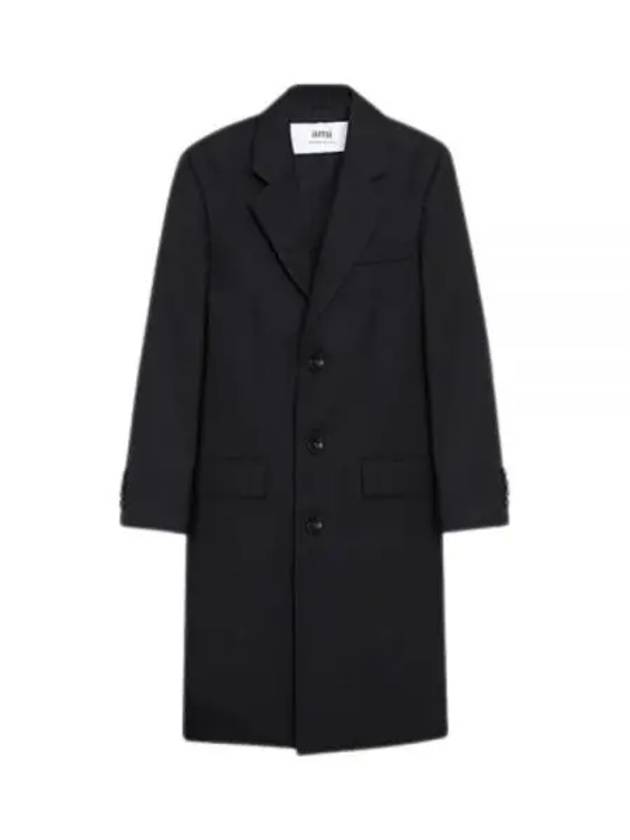 Men's Virgin Wool Single Coat Black - AMI - BALAAN 2