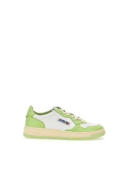 Men's Medalist Leather Low Top Sneakers Green - AUTRY - BALAAN 2