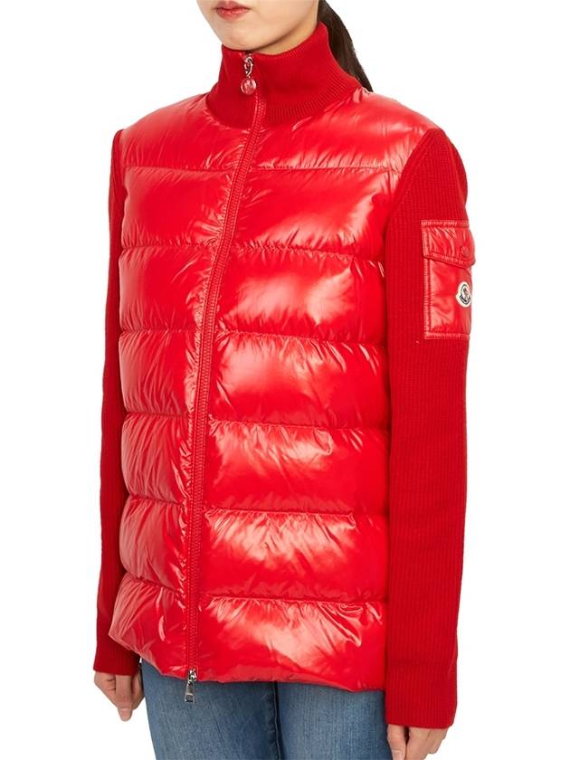 Padded Wool Cardigan Red - MONCLER - BALAAN 4